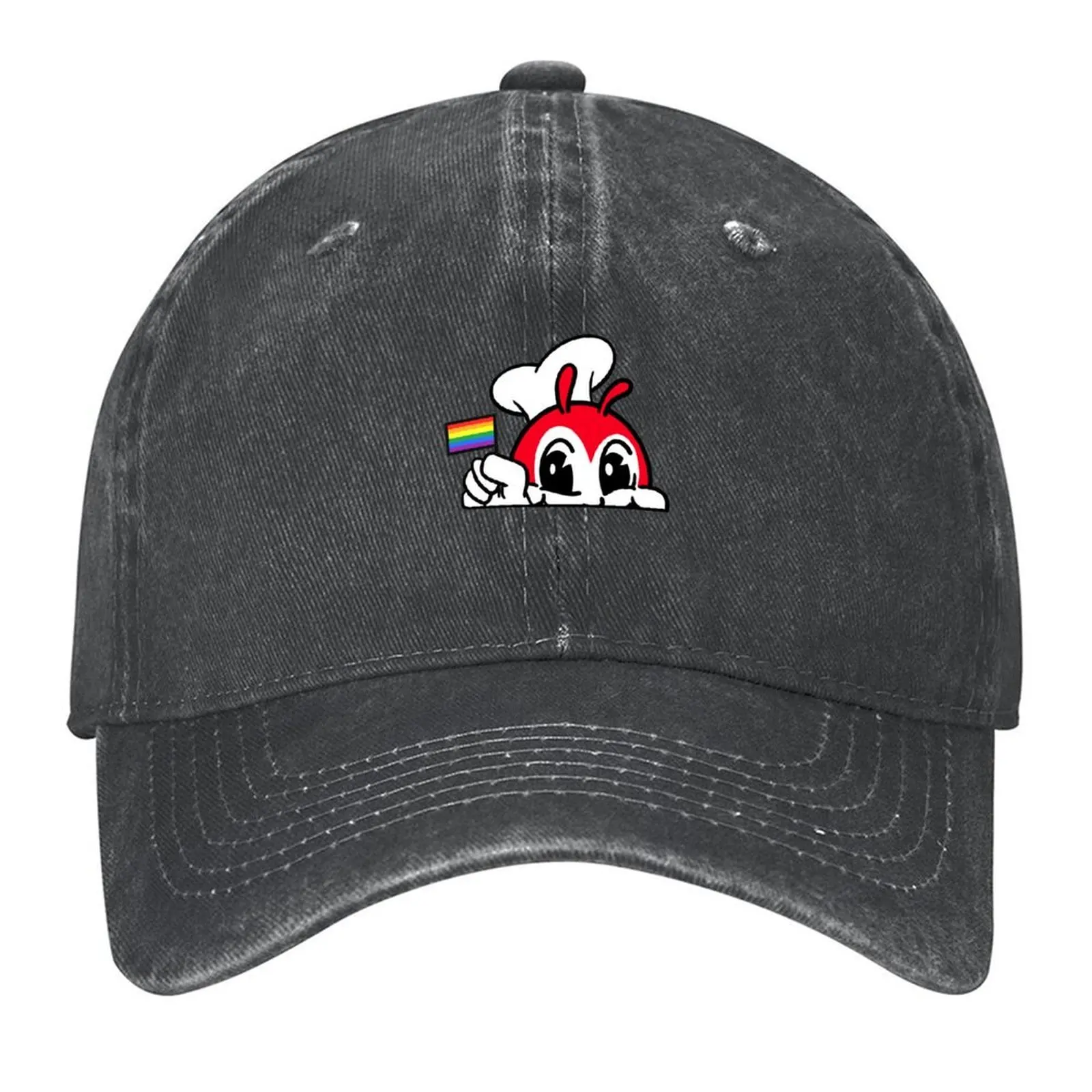 

JOLLIBEE PEEKING GAY PRIDE FLAG FILIPINO BACK PRINT Baseball Cap New In The Hat Big Size Hat summer hat Caps For Men Women's