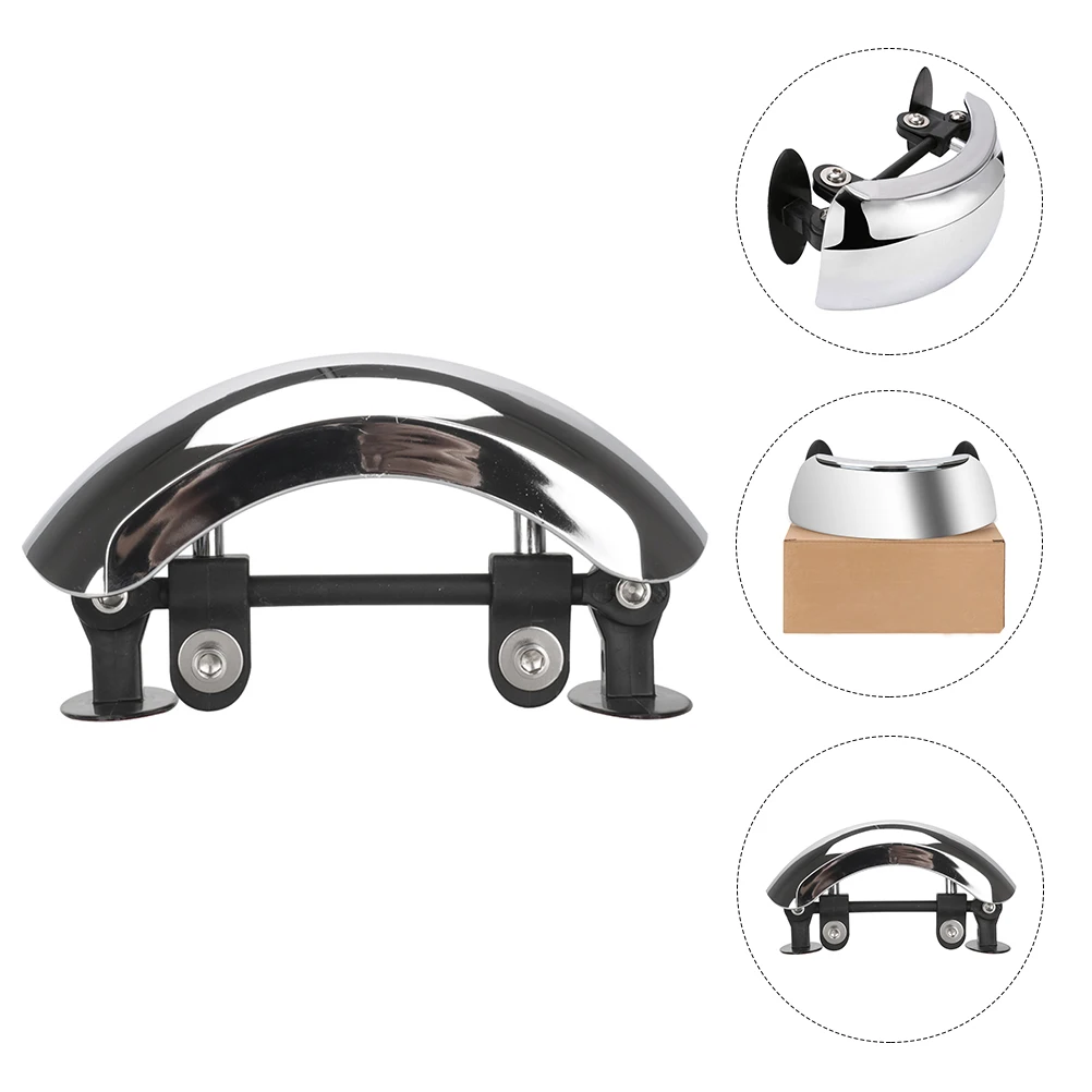 

1pc Motorcycle Windshield Mirror Wide-Angle Safety Mirror For Scooters Bikes Motorbikes Durable Abs Chrome Windscreen