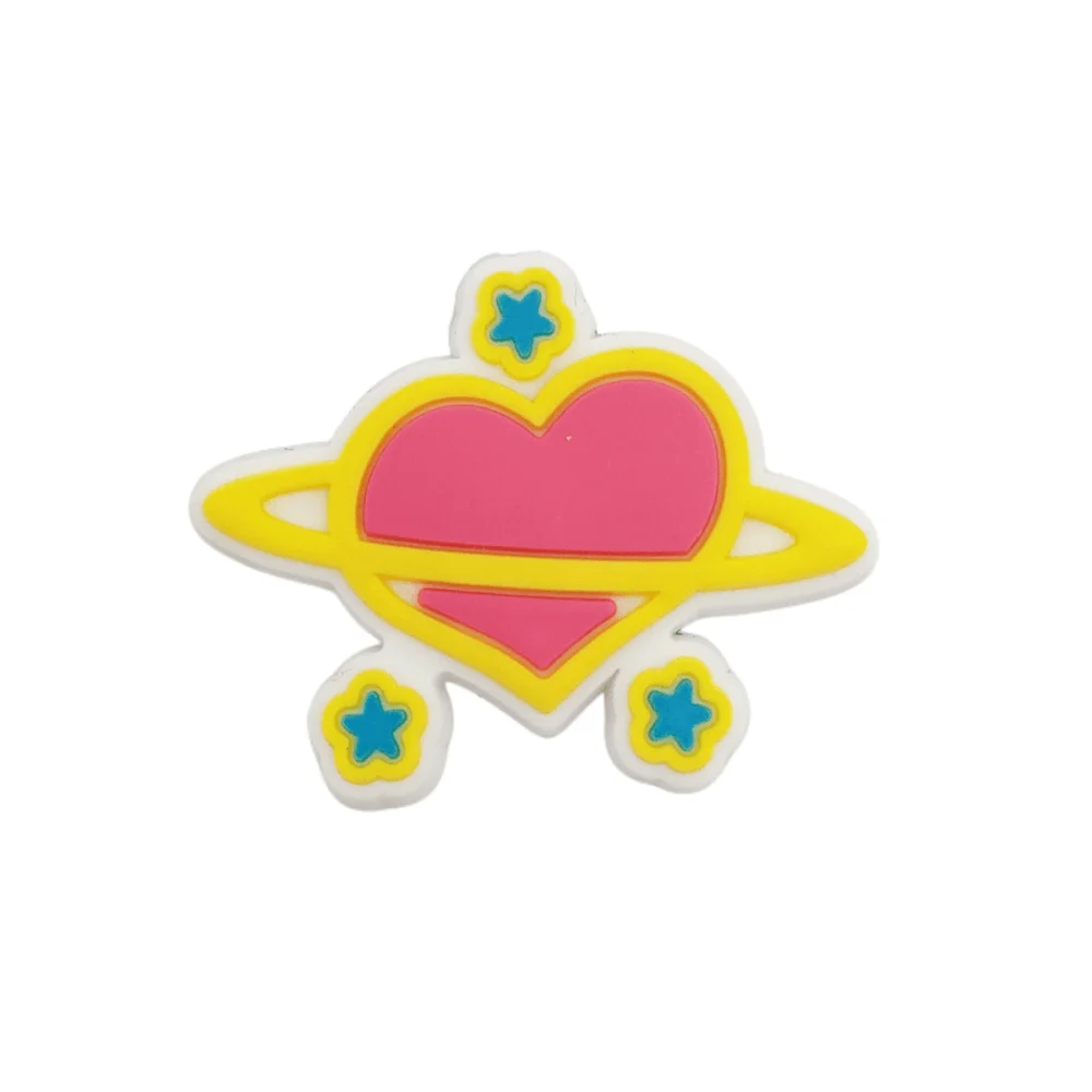 1Pcs Rainbow Pink Love Animal Shoe Charms Flower Accessories Children PVC Sandals Buckle Decorations Fit Party Gifts