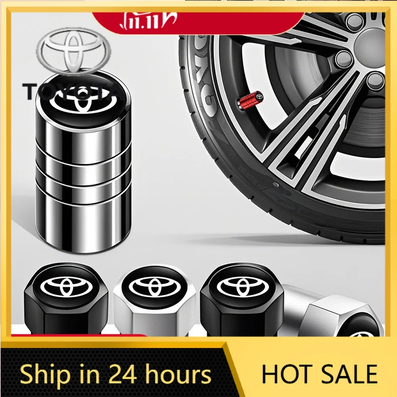 

Наклейки для автомобиля Toyota 2026: Новые колпачки на диски (4 шт.), алюминиевые колпачки для вентилей шин, аксессуары для колес Toyota GR Corolla Ya