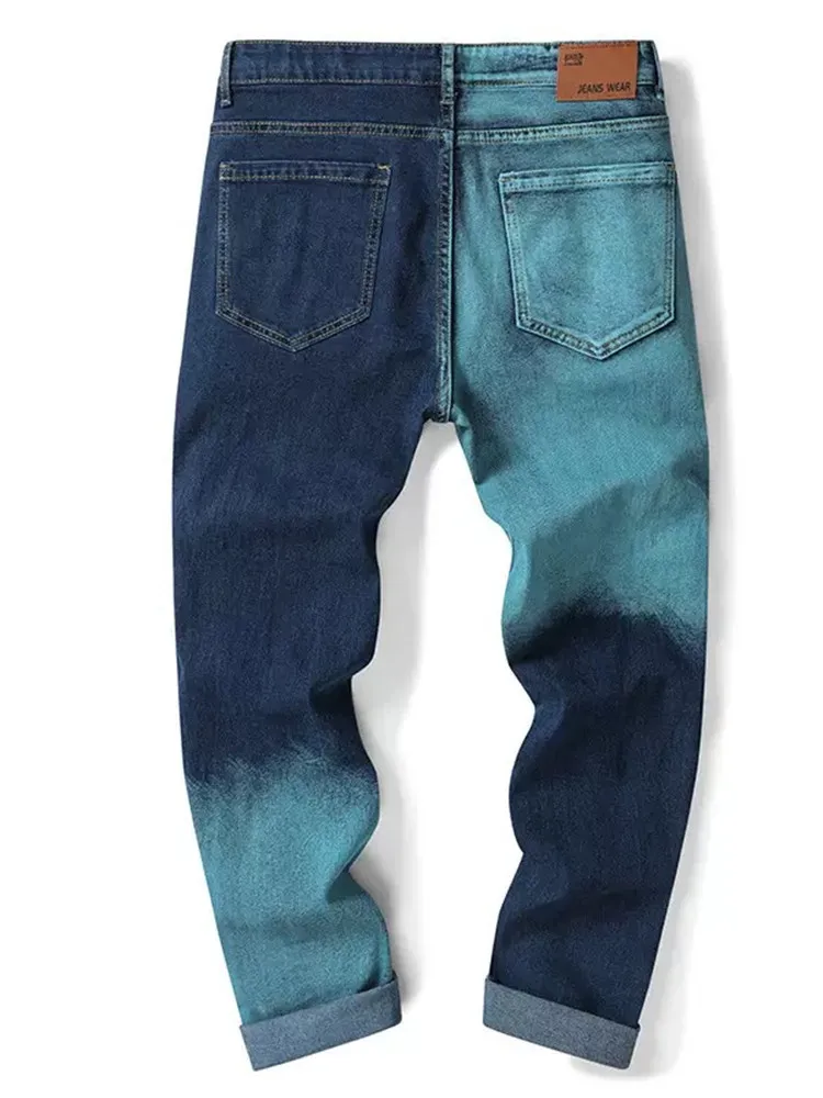 Jeans a gamba dritta strappati vintage di nuova tendenza della moda autunno e primavera per uomo Pantaloni sportivi comodi di alta qualità casual