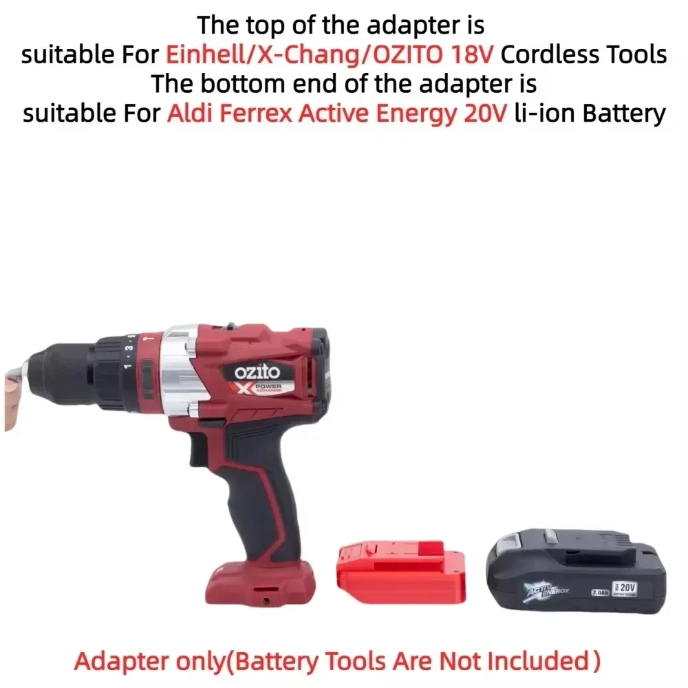 1 X Battery Adapter/Converter for Aldi Ferrex Active Energy 20V Battery TO Einhell Power x Change OZITO 18V Cordless Power Tools