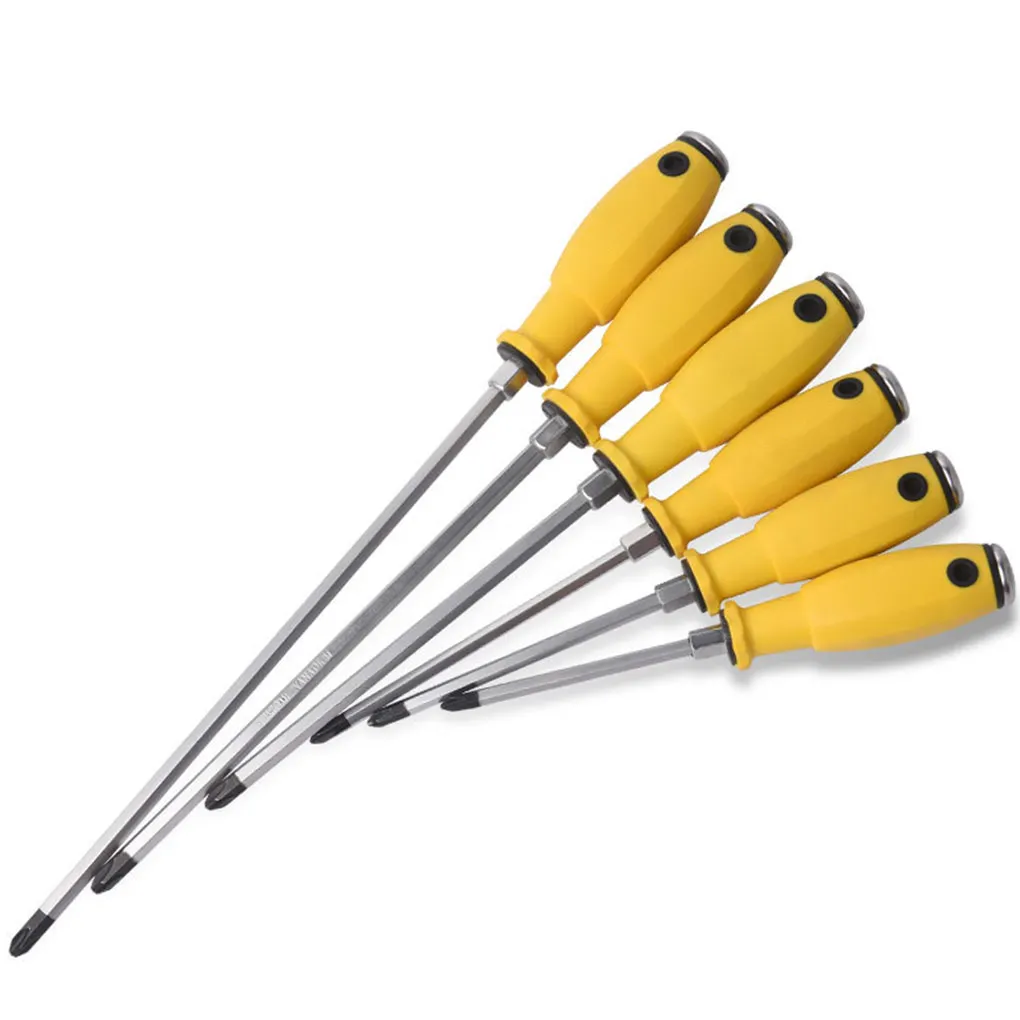 Alloy Steel Screwdriver Business Screw Driver Rubber Handle Manual Hand Repair Tool Replacement Upgrade 5 Slotted