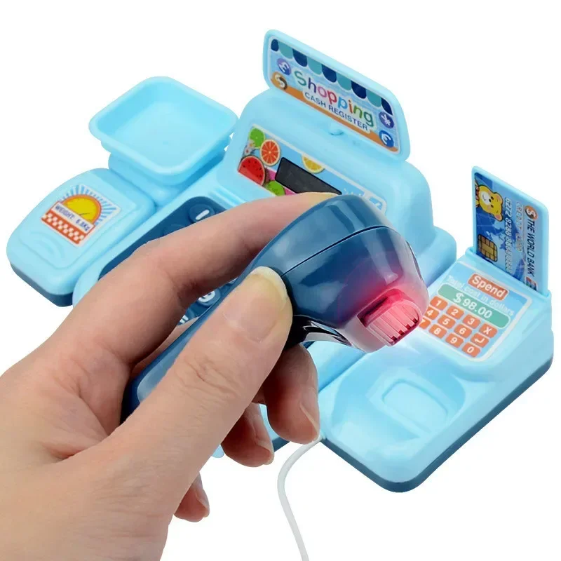 Simulação Supermercado Cash Register Toy, Brinquedos Conjunto com Iluminação, Efeitos Sonoros, Cálculo, Caixa, Educação Infantil