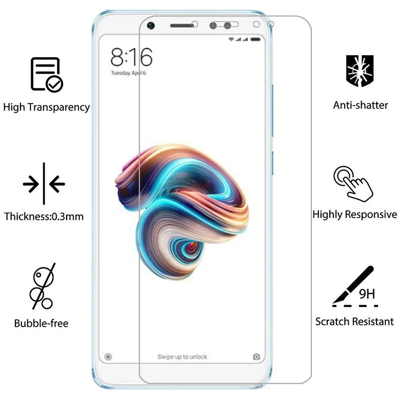 Protecteur d'écran en verre trempé, pour xiaomi redmi note 5 pro 5a prime, sur ksiomi note5 not a5 a film redmy payday i