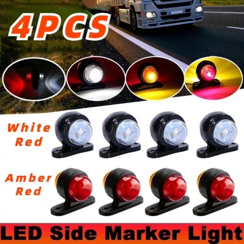 

4 шт., 12-24 В, сигнальная лампа для грузовика, мини, универсальные боковые габаритные огни, двухстороннее освещение, индикаторная лампа, габаритные огни
