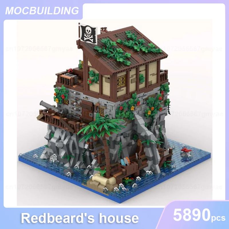 Skull Island con Redbeard House Model MOC Building Blocks fai da te assemblare mattoni architettura Display giocattoli di natale regali 5890 pezzi