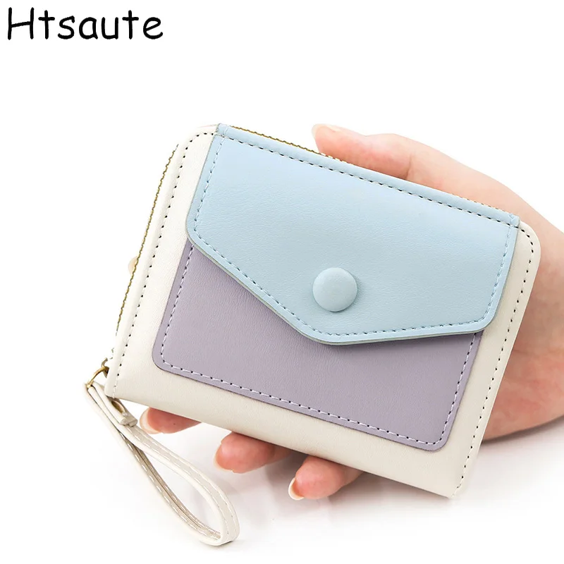 

Vintage Women's Wallet Short Patchwork Wallets Simple-Thin-Anti-Thef ID Card Holder-Compact Card Case-Cash Pocket cartera mujer