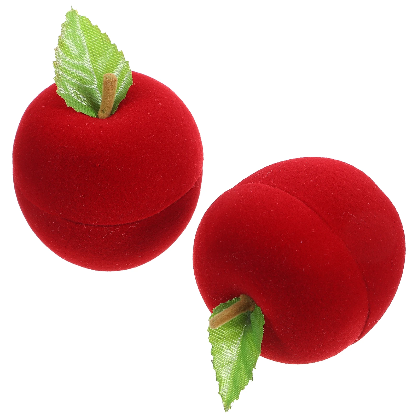 

2pcs Christmas Shape Case Fashion Jewelry Exquisite Ring Case Portable Storage Box For Girls Women Durable Material Dustproof