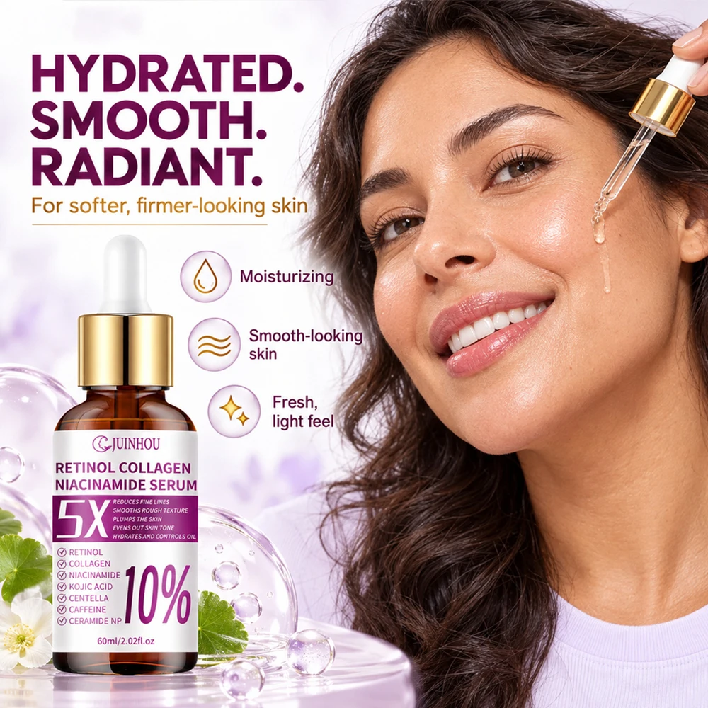 JUINHOU Retinol Niacinamide Face Serum Centella & Collagen Hydrating Serum Refine Pores Even Skin Tone Daily Facial Skin Care