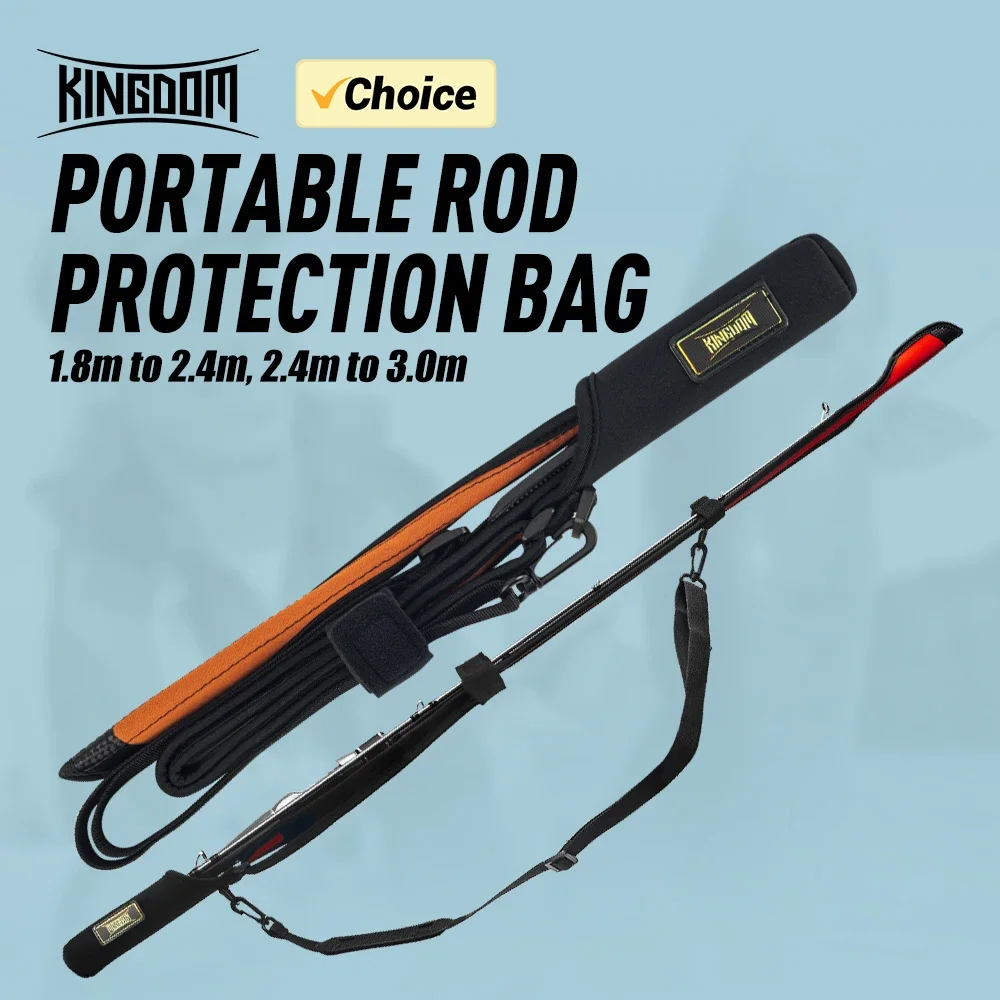 

Kingdom New Fishing Rod Storage Portable Rod Protection Bag 1.4m-3.0m Rods Strap Adjustable Protection Rope Fishing Tackle Bags