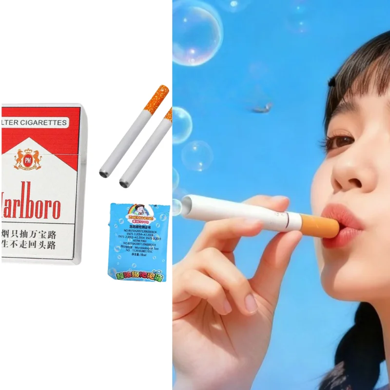 Juguete Antiestrés con Forma de Cigarrillo, Generador de Burbujas, Accesorio para Fotos, Regalo para Niños y Adultos, 2026