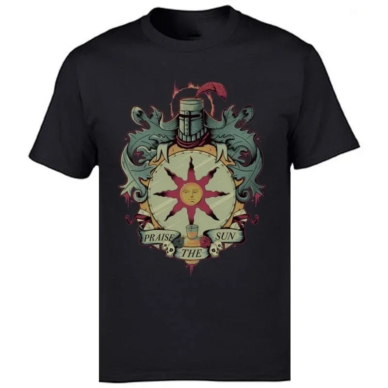 

New men's T-shirt "Dark Soul" cotton fabric round neck retro street style multi-color choice