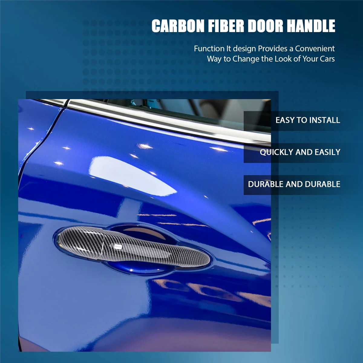 غطاء مقبض الباب الخارجي من ألياف الكربون ، وتقليم لمازيراتي ليفانتي