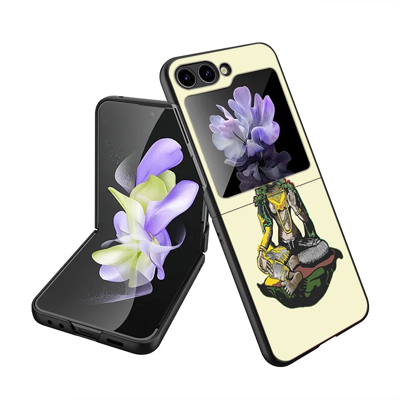 Etui na telefon Samsung Z Flip 6 5 4 3 Galaxy ZFlip6 5G Flip5 Flip4 Flip3 Budda Mandala Black Hard Camera Protective Cove
