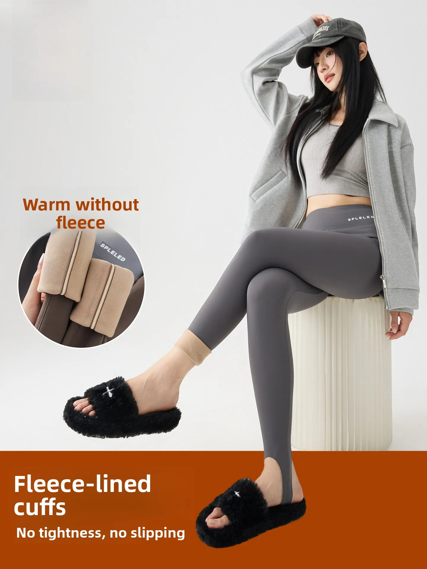 

Ay брюки для йоги с высокой талией на подкладке из кожи ковчег, женские осенне-зимние теплые брюки для пилатеса, базовый слой, брюки-ботинки