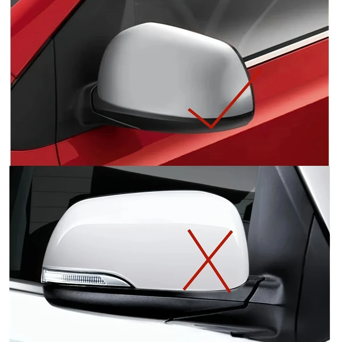 Auto-Seitenspiegelabdeckung Rückspiegelgehäuse-Aufsatz für Kia Picanto 2012-2025 Spiegelkappe Glänzend Schwarz/Carbon-Look – Detail 2