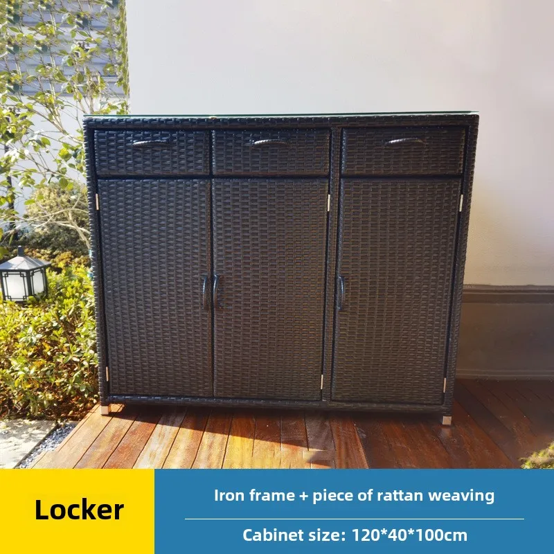 

Уличный шкаф из ротанга, балконный шкафчик, дверной шкаф для обуви, бытовой водонепроницаемый шкаф для гостиной