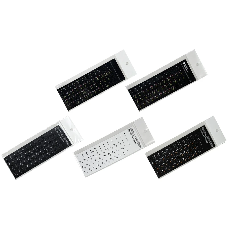 Pegatina para teclado, idioma inglés, árabe, ruso, hebreo, película de letras para PC, portátil, accesorios para ordenador