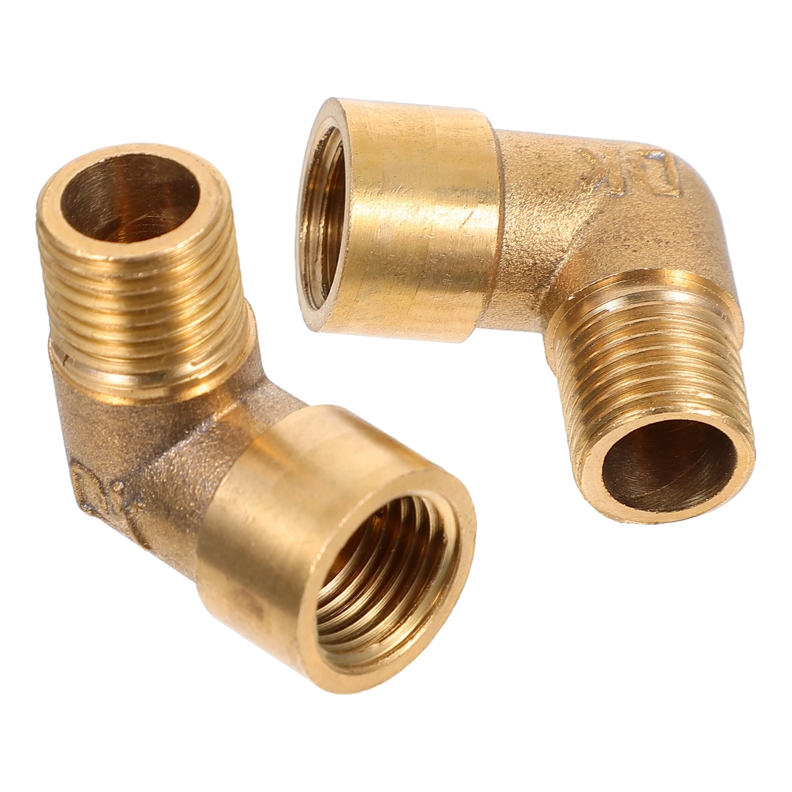 1Set 2Pics 90 Degree Threaded Copper Fittings Connectors for Water Gas Oil Leakproof Rugged Design Easy Installation