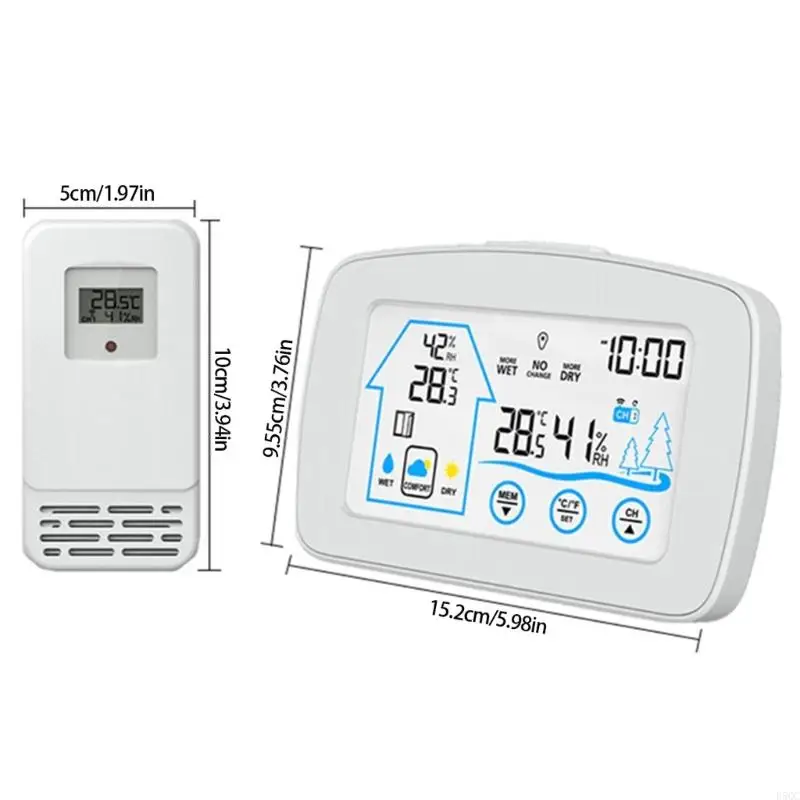 شاشة رطوبة درجة الحرارة الرقمية للمنزل LCD كبير LCD مستوى درجة الحرارة مستوى درجة الحرارة القابلة للتبديل D5QC