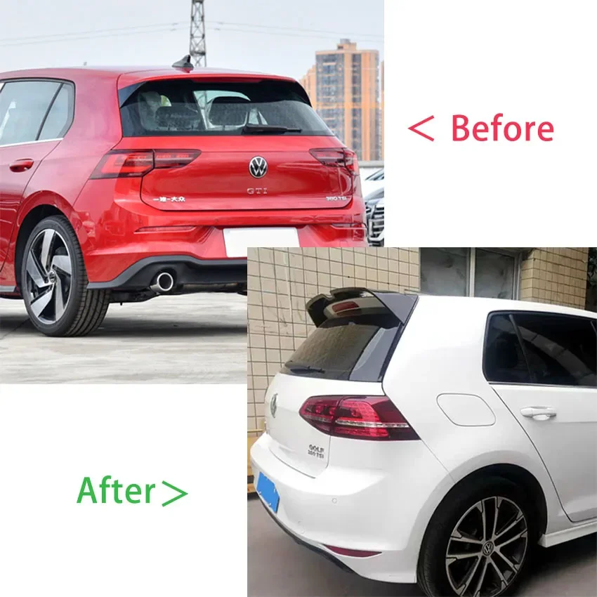 Rear Roof Sport Spoiler Wing Styling For VW Golf 8 MK8 GTI R GTD GTE ClubSport CS Style / Oettinger Style 2020 2021 2022 2023