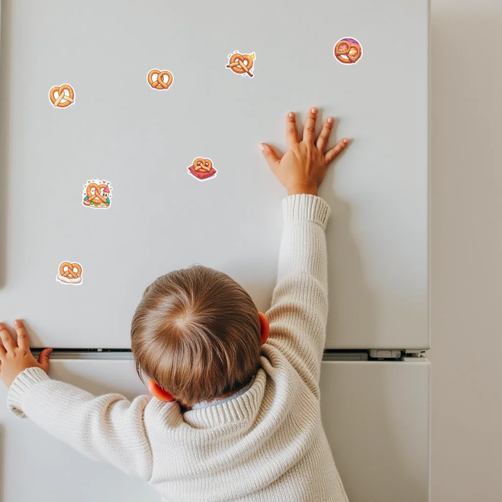 35pcs-100pcs Decals  Fun Cartoon Stickers Food Decals Pretzel Stickers for Car Sticker Phone Suitcase