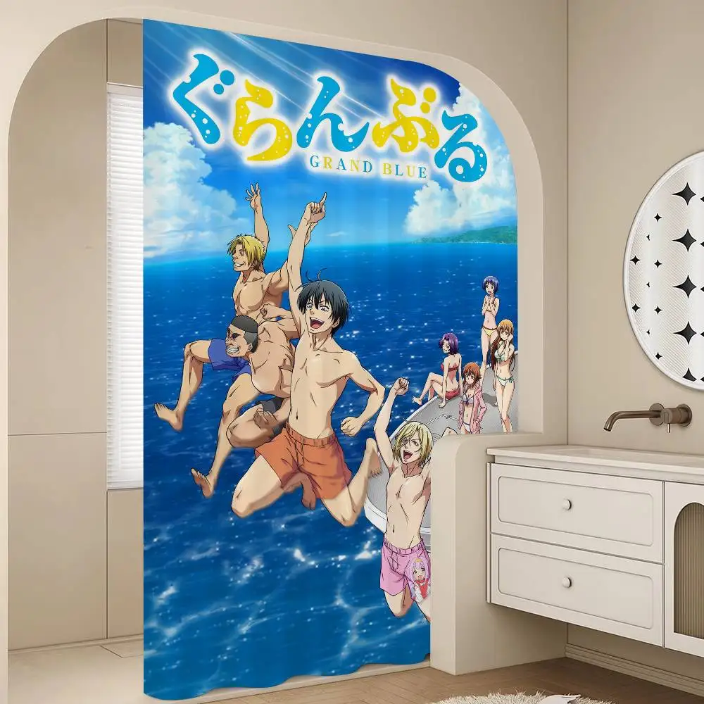 

Аниме Grand Blue Dreaming занавеска для душа Летняя пляжная декоративная занавеска для душа для ванной комнаты, водонепроницаемая