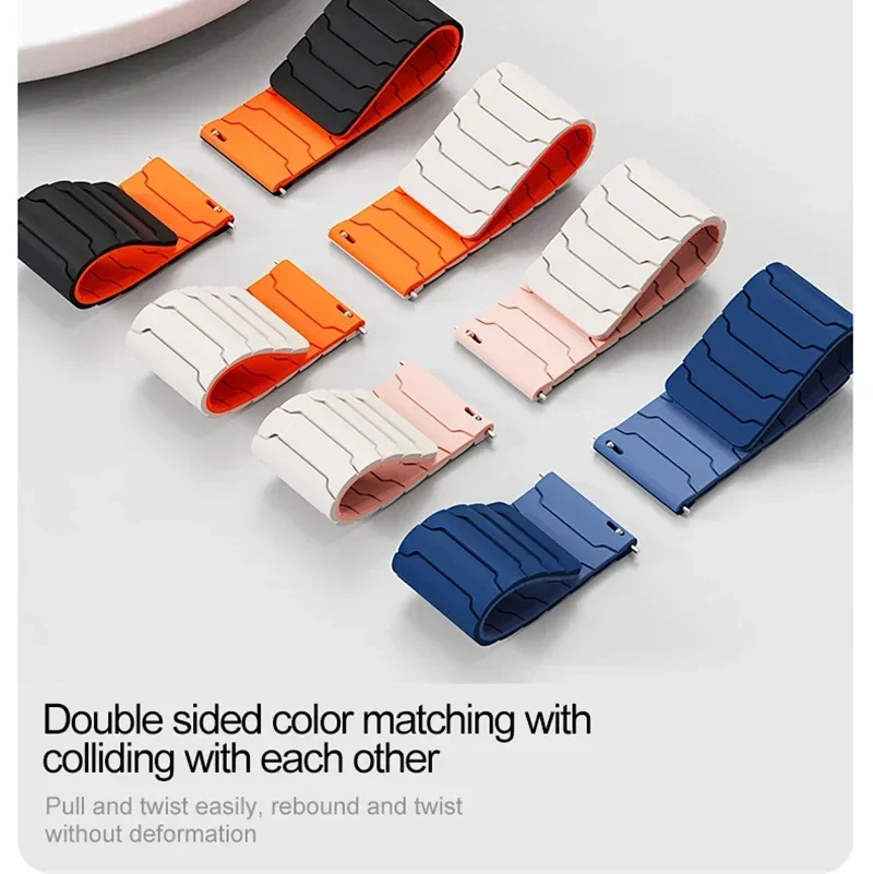 Magnetic Silicone Strap For Amazfit Helio Strap Sport Replacement 22mm Wristband For Amazfit Helio Bracelet Correa Accessories image 6