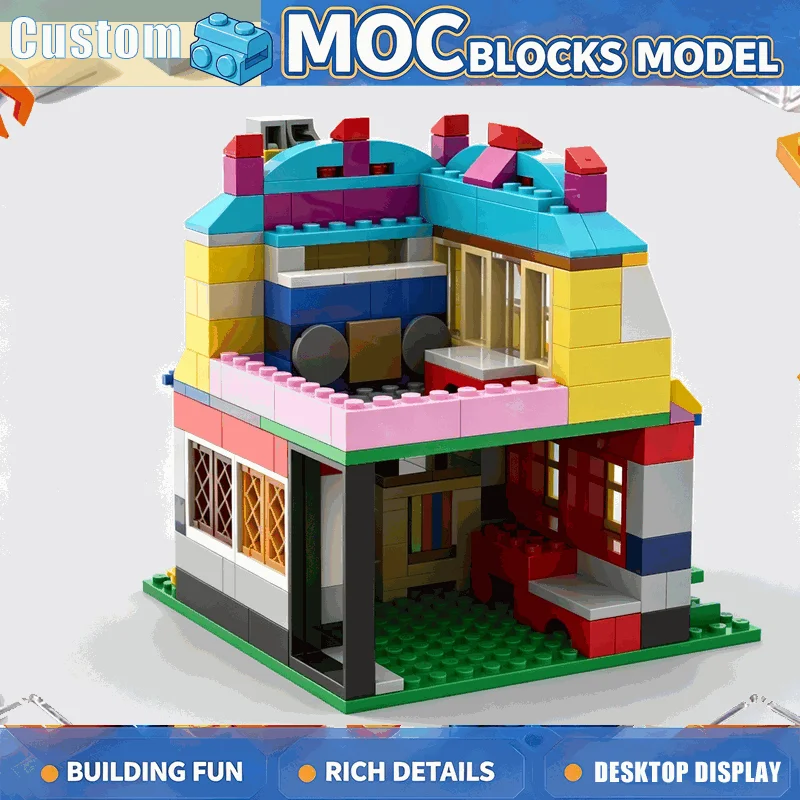 276PCS Vintage Music Shop Building Blocks Modular Street Store Architecture Model DIY Assembly Construction Toy Collection Gift