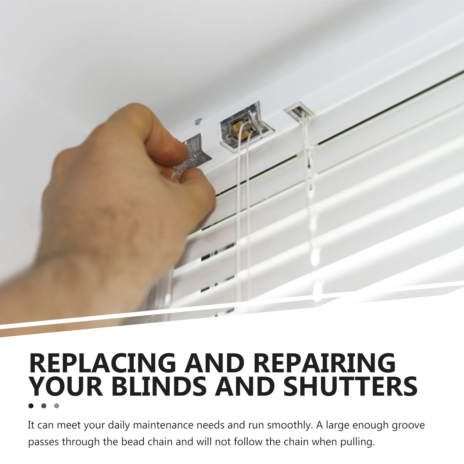 

8 Pcs White Vertical Blind Tensioner POM Material Ceiling Blinds Accessories Easy Match Durability Smooth Operation