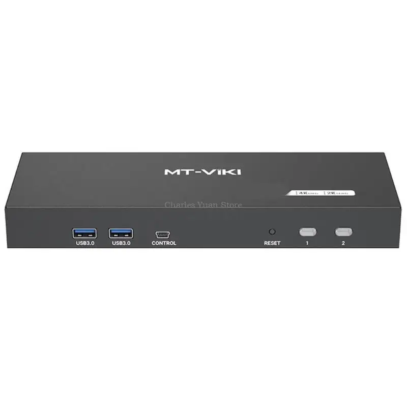 

2 Computer HDTV KVM Switcher With 4K60Hz Output USB3.0 Hubs Hotkeys Support