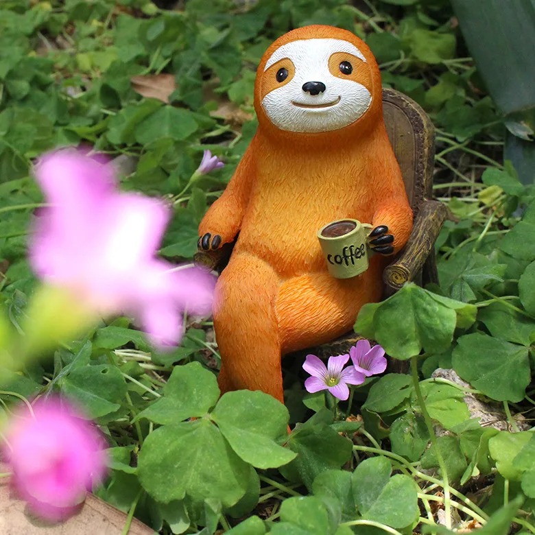 Handmade Sloth Figurine - Unique Outdoor Decor for Porch & Backyard