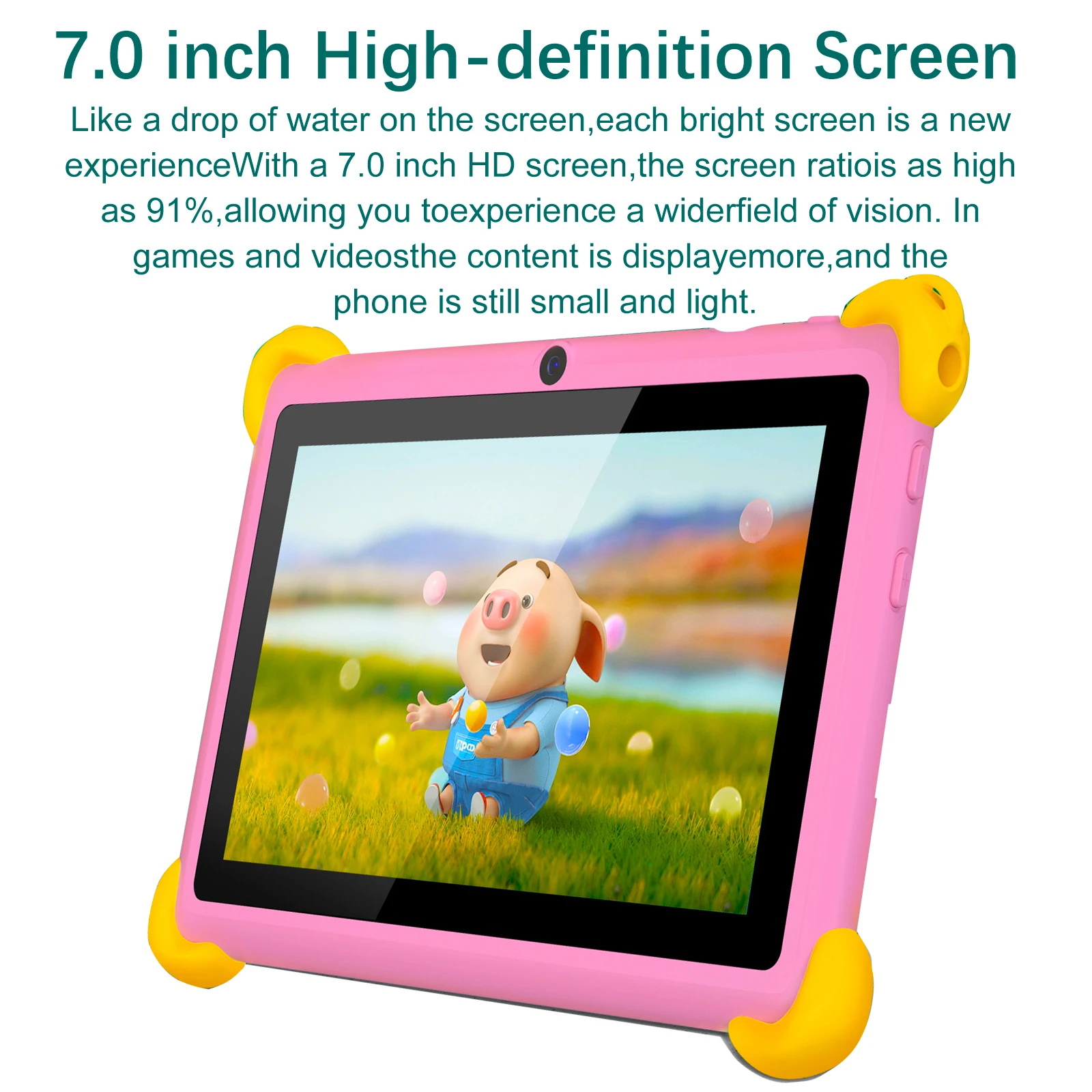 5G Wi-Fi 7 inch kindertablet 4 GB RAM 64 GB ROM 4000 MAH batterij Dubbele camera Kinderen Android 13 Cadeau Kinderen leren wifi-tablets PC