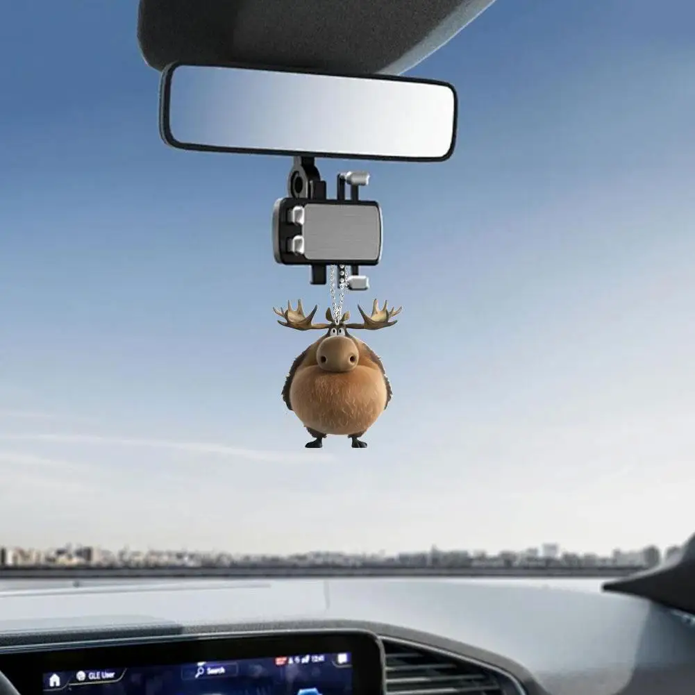 

Cute Moose Acrylic Pendant | 2D Elk Christmas Tree Ornaments Hangable Flat Animal Pendant Holiday Decoration for Car & Livi H6B2