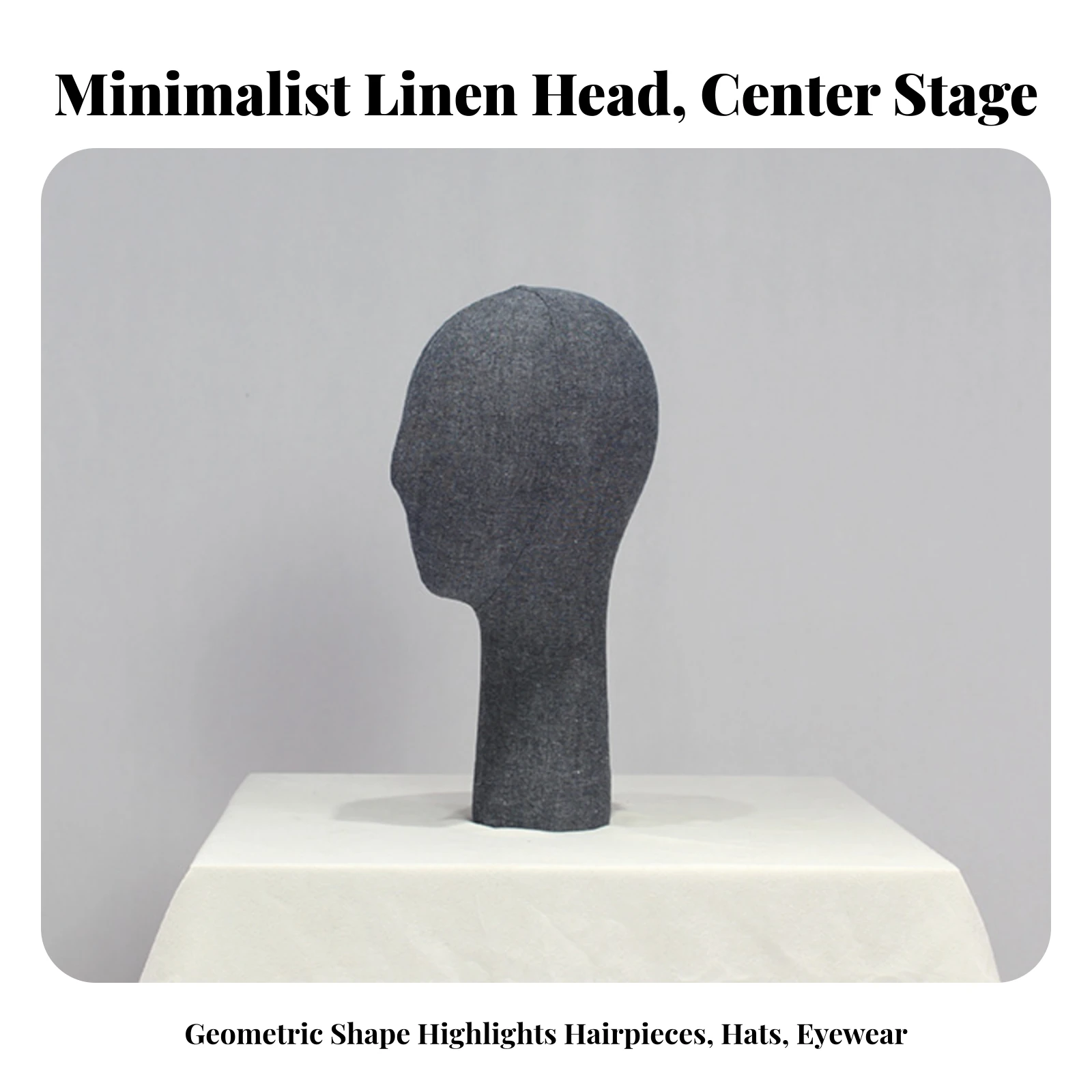 Mannequin Head with Neck High-Quality Fabric Mannequin Head Display Premium Lightweight for Boutiques, Retail Counters
