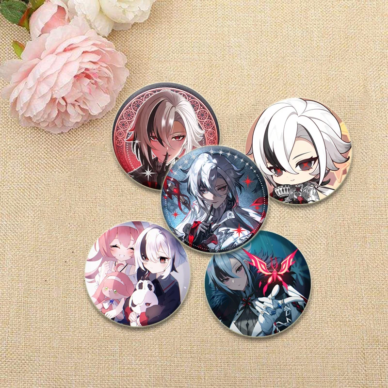 Fans Collections Game Anime Brooches Genshin Impact Enamel Pins Backpack Collar Arlecchino Cartoon Badge Jewelry Accessorie Gift