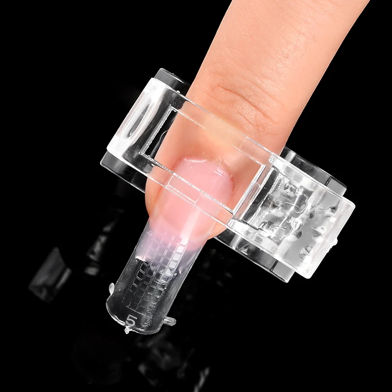 1/5 pçs acrílico prego clip transparente gel rápido construção prego clipes extensão unha uv grampos manicure arte conjunto