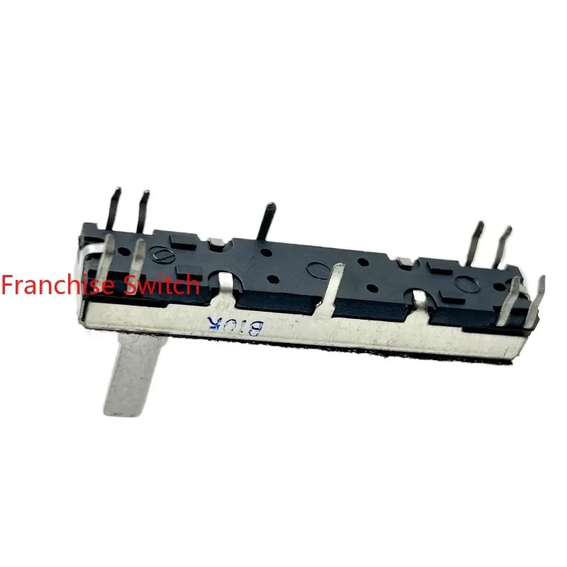 10PCS High-quality 45MM Straight-slip Potentiometer B10K*2 Axis Length 15MM Side 8 Feet CT-677 Electronic Organ Above