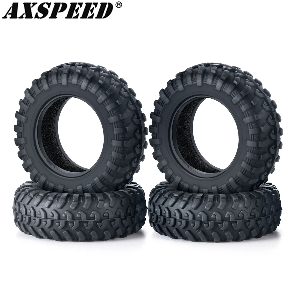 AXSPEED 4PCS Rubber Tyres Wheel Tires 15x42mm for 1/18 Kyosho Jimny, 1/24 Axial SCX24 Upgrade Parts