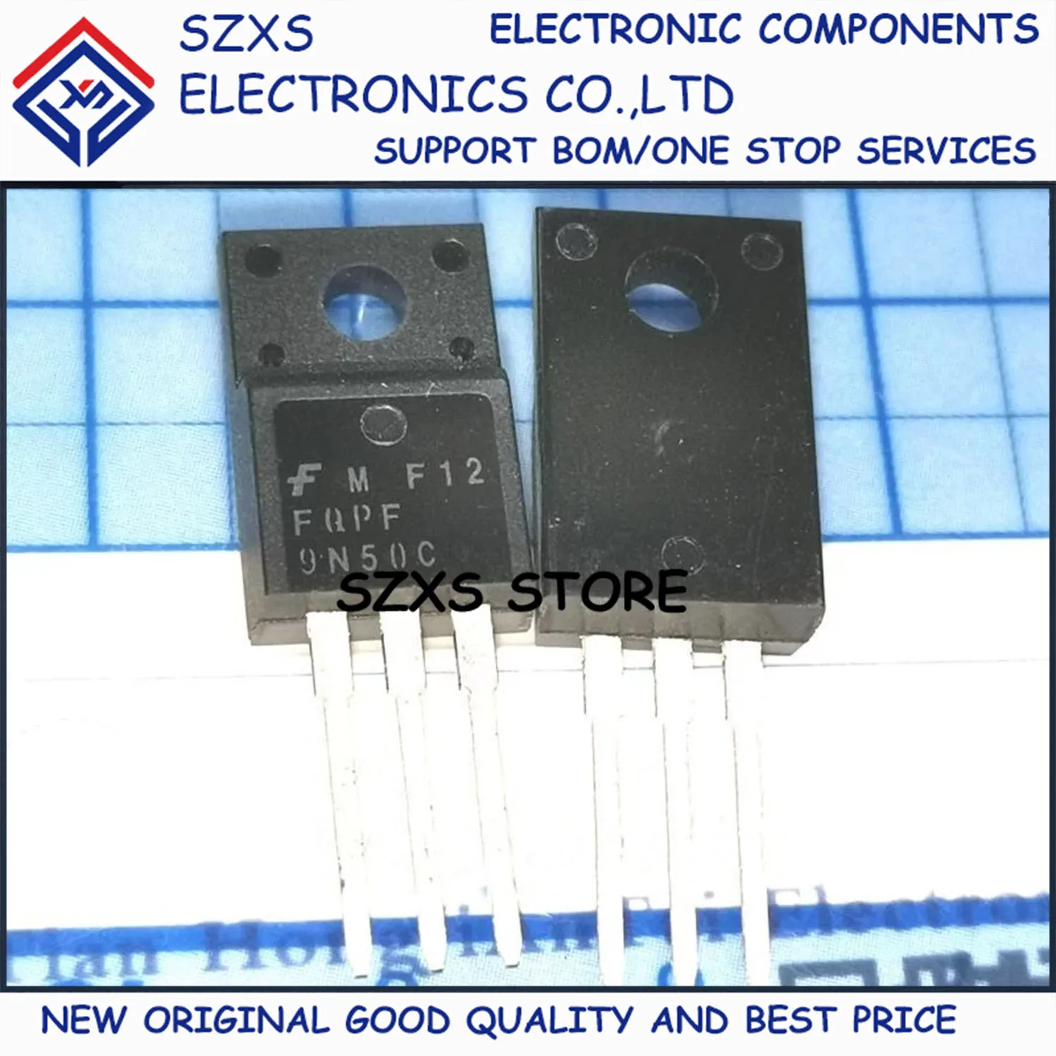 

New Original 10Pcs FQPF9N50C TO-220F 500V 9A MOSFET Field Effect Transistor In Stock Electronic Components Good Quality
