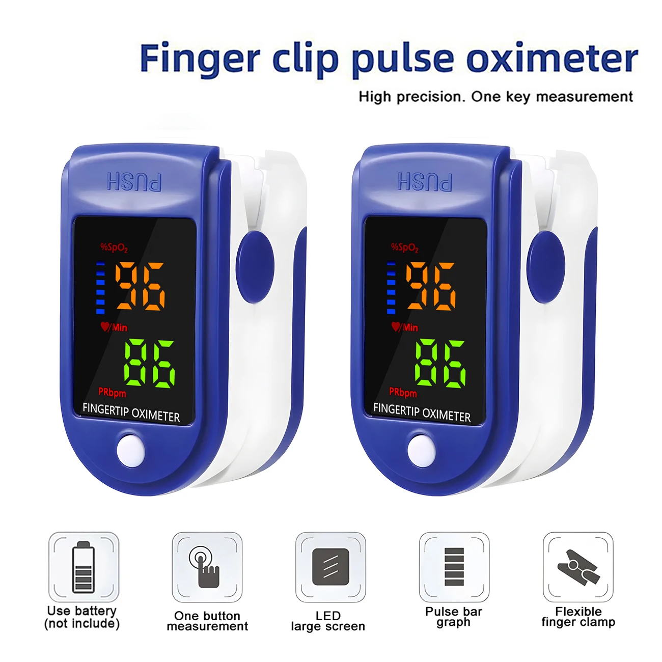 Oxímetro de Dedo Digital, 1 o 2 Unidades, con LED, para Medir la Saturación de Oxígeno en Sangre, Frecuencia Cardíaca y Salud