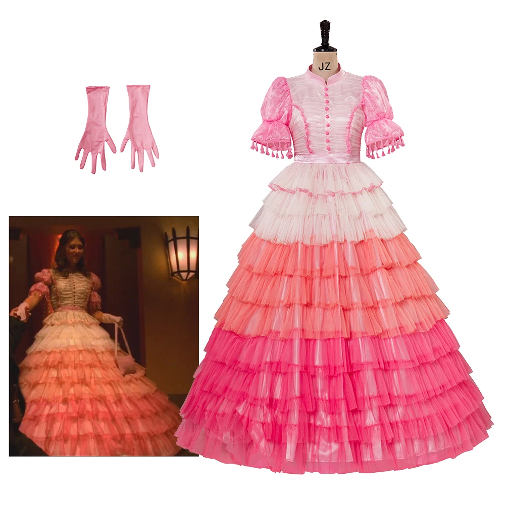 

Firefly Kaylee Cosplay Costume Fluffy Shindig Dress Kaylee Frye Lace Cake Gradient Color Dress Princess Halloween Party Gown