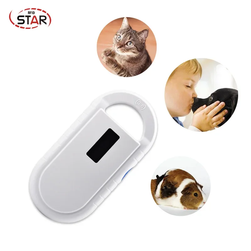 Cheap animal injectable microchip rfid hand Reader 134.2khz ISO11784 FDX-B animal chip reader pet dog scanner for Fish Tracking