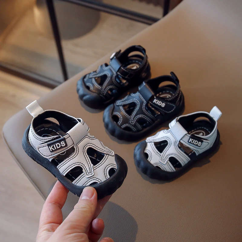 ベビーサマーサンダル白男の子幼児靴ベビーシューズリトルキッズガールズ子供ソフトスポーツサンダル0-6歳の子供靴
