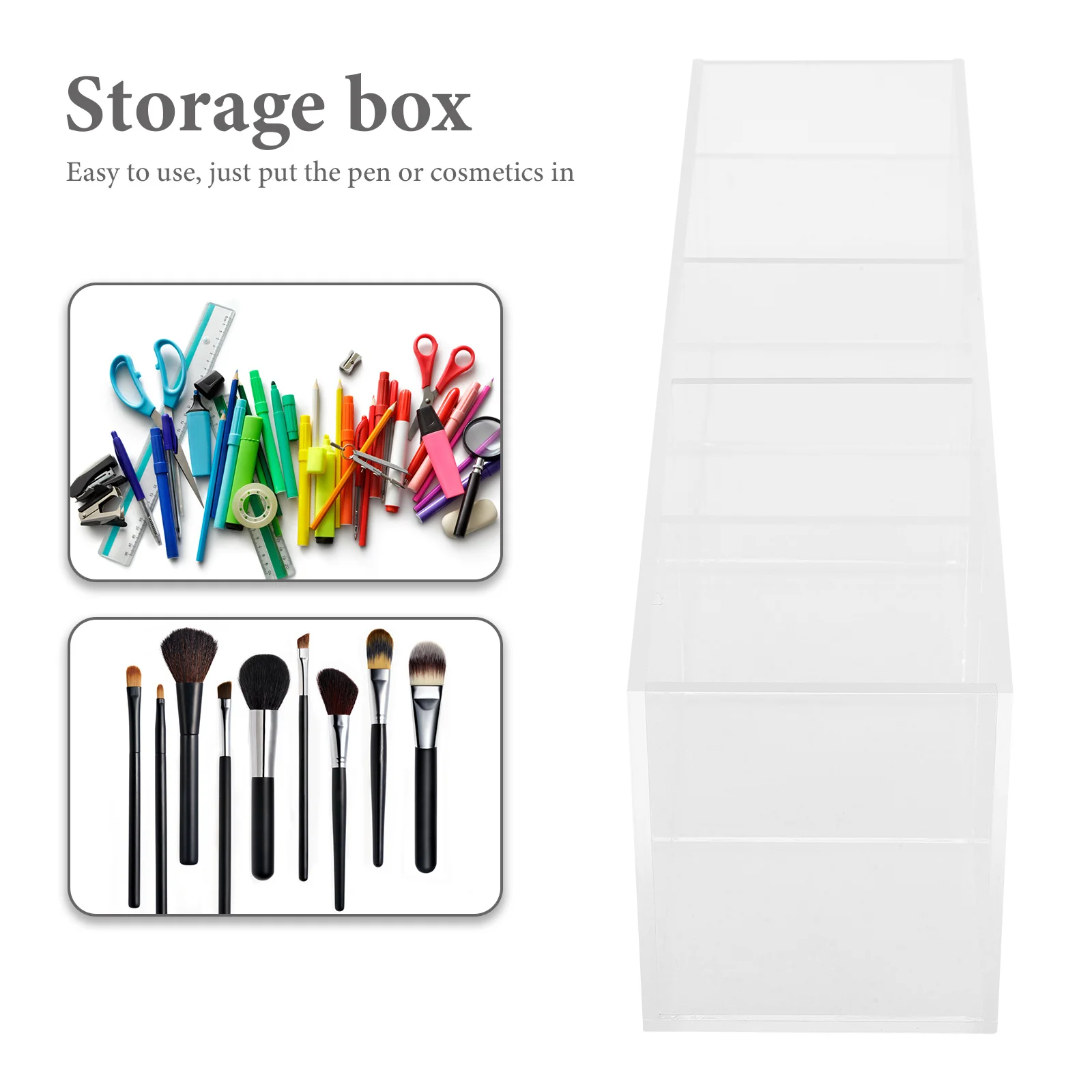 

Multifunctional Acrylic Pen Holder for Desktop Storage Colored Pencil Organizer Vanity Container Sundries Storage Box Dorm Decor