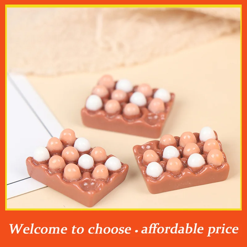 TH 6pcs 1:12 Dollhouse Miniature Eggs Kitchen Food Model Kitchen Decor