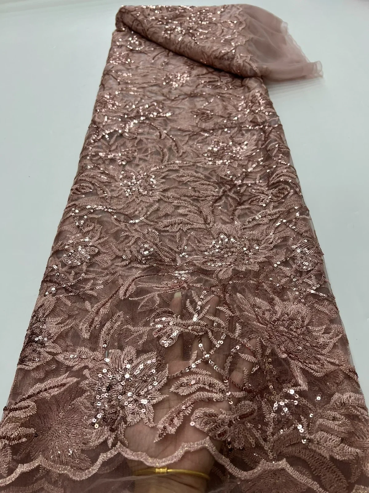 

Новое поступление, розовая французская кружевная ткань с вышивкой блестками, 2021, высокое качество, африканский нигерийский тюль, кружевная ткань для вечеринки PR25144