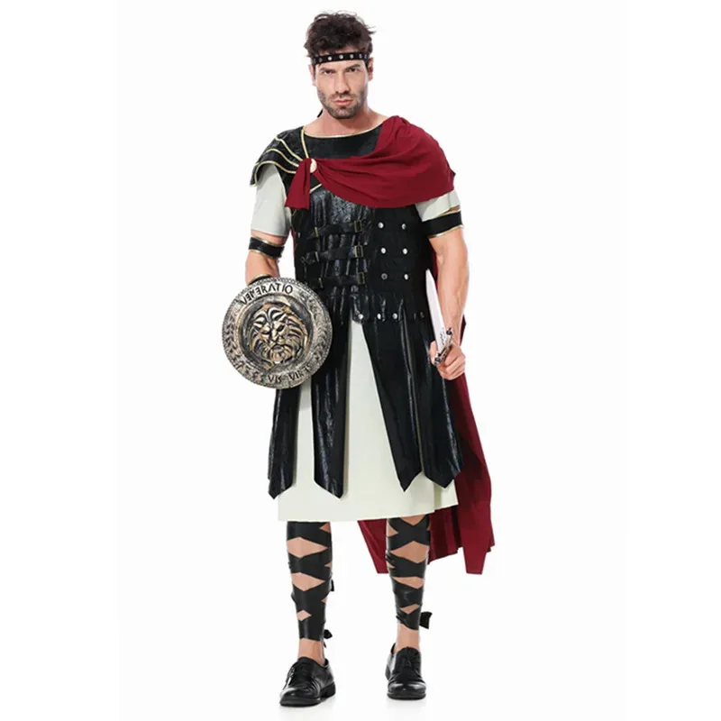 

Halloween Roman Royal Knight Spartan Warrior Caesar Cosplay Costume Medieval European Gladiators Soldier Fancy Dress tt9]