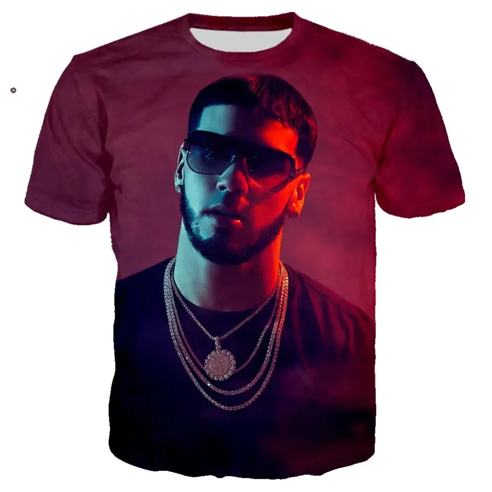 Rock Anuel Aa 3D Print O-Neck Short Sleeve T-shirt Men Casual Fashion Hip-hop Tshirt Y2K Streetwear Harajuku Unisex Clothing